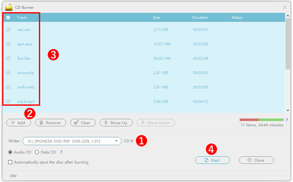 ビデオパワーイエローマニュアル、CDバーナー