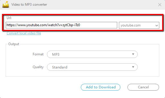alternative to Video2mp3, VideoPower YELLOW, paste url of the video