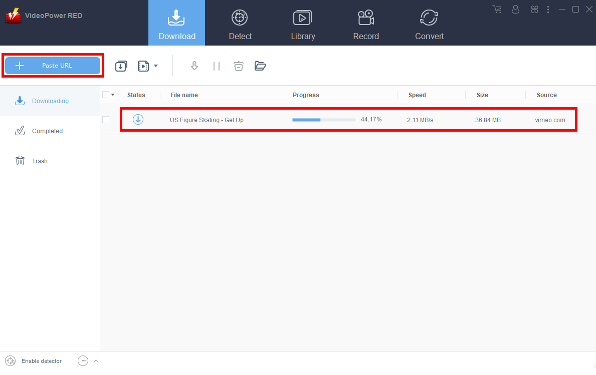 vimeo mp4 converter , VideoPower RED, paste to download.