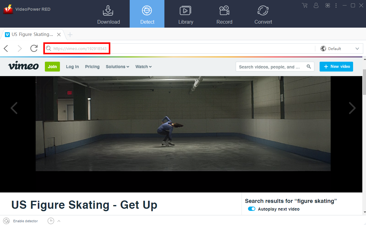vimeo mp4 converter, VideoPower RED, embedded browser.