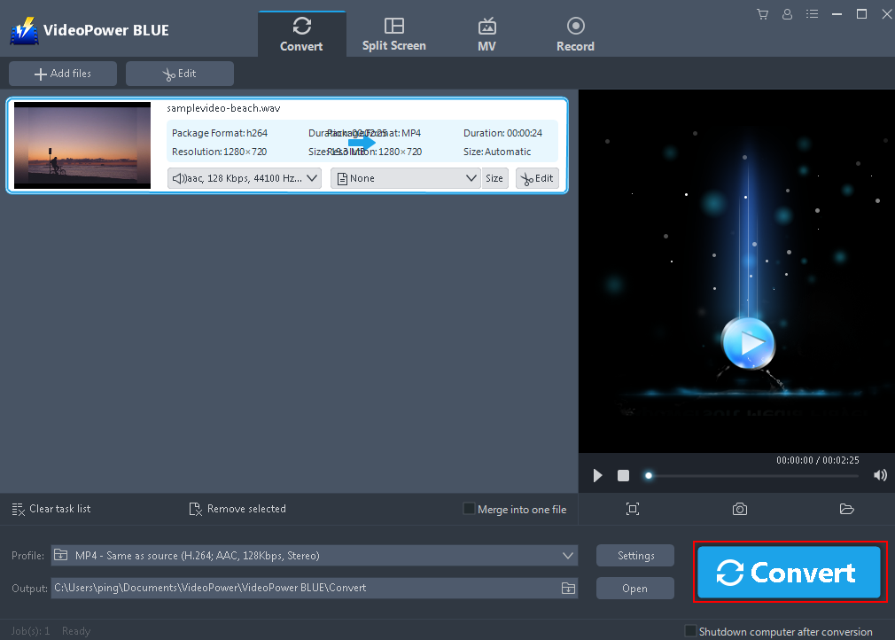 Mediacoder alternative, VideoPower BLUE, convert
