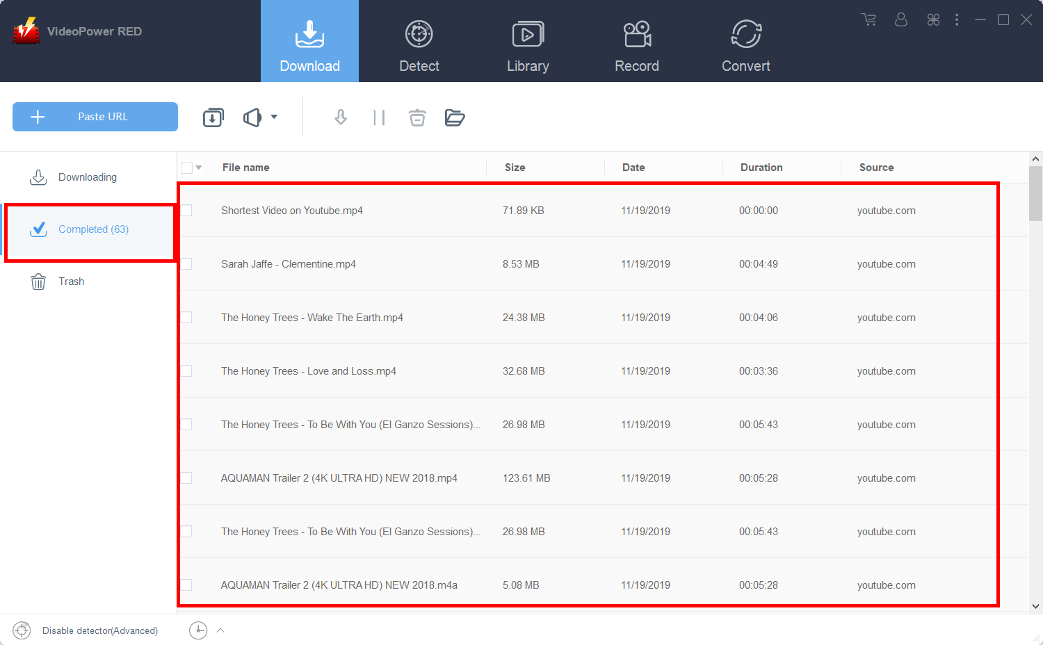 YouTube downloader, VideoPower RED, complete download