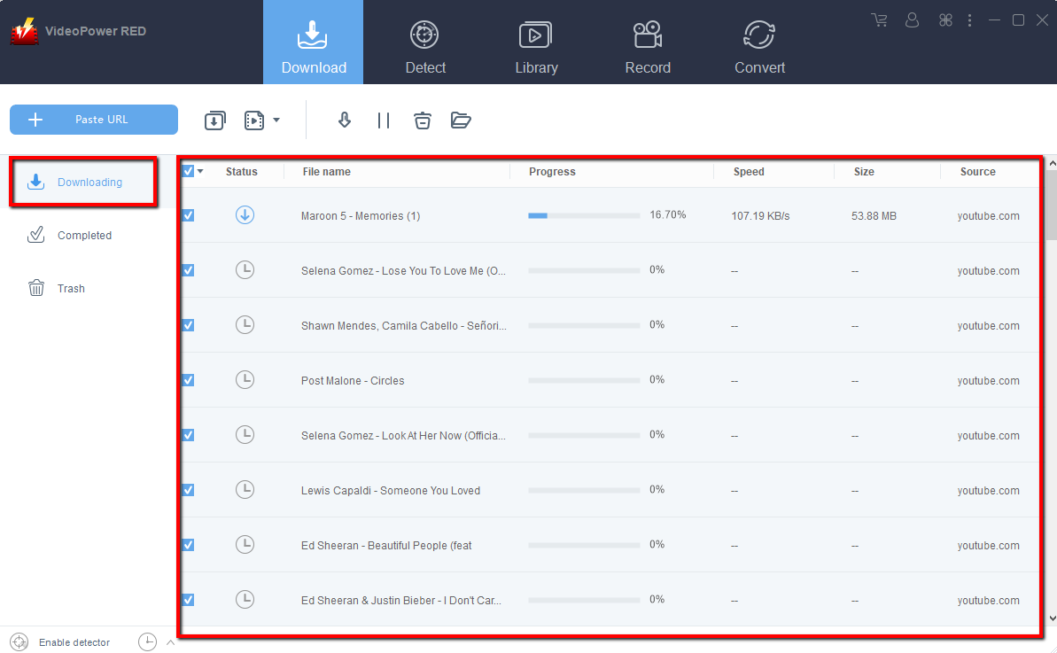  YouTube プレイリスト ダウンローダー, ベスト ビデオ ダウンローダー, ビデオパワー レッド, ダウンロード